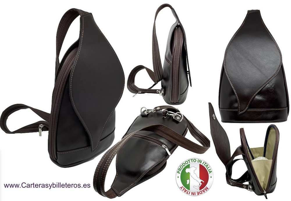 Zaino da donna in pelle italiana con doppia chiusura